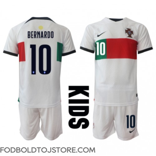 Portugal Bernardo Silva #10 Udebanesæt Børn VM 2022 Kortærmet (+ Korte bukser)